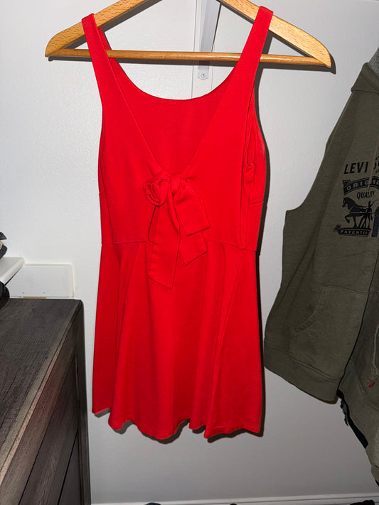 IN AWE by Awesomeness TV Red Fit & Flare Short Dress S Scoop Neck Sleeveless