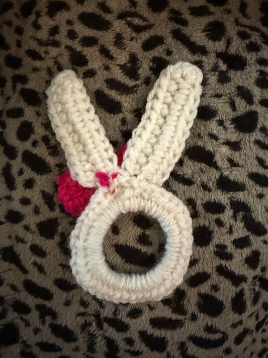 Handmade Crochet Bunny Hair Tie