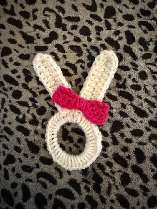 Handmade Crochet Bunny Hair Tie